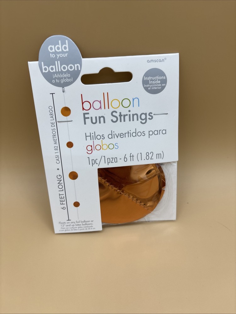 Amscan Balloon Fun Strings Bronze Rounds 6 Feet Long