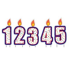 0-9 Number Candle Accessories, 10pc Birthday Yard Card Lawn Sign Set