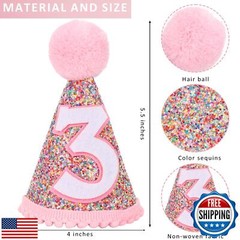 Eoopoon Rainbow Glitter Cone Birthday Crown for Boys and Girls – Perfect Part