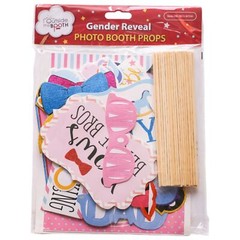 41 PCS Gender Reveal Photo Booth Props Kit with Sign Sticks for Baby Shower