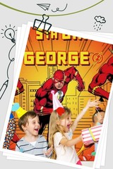 Superhero cartoon character Backdrop Birthday Party Room Decorations Photo Booth