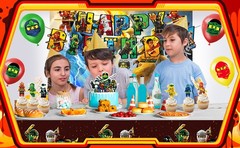 Ninja Birthday Party Decorations Lego Balloons Tablecloths Banner Cupcake Topper