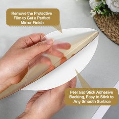 10 Inch Round Acrylic Mirror Centerpiece Circle Tray Plates Gold 12 PCS