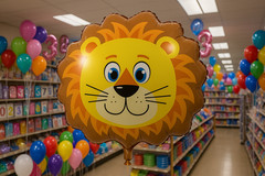 Lion Face Balloon Bouquet Orange Brown Kids Birthday Party balloons