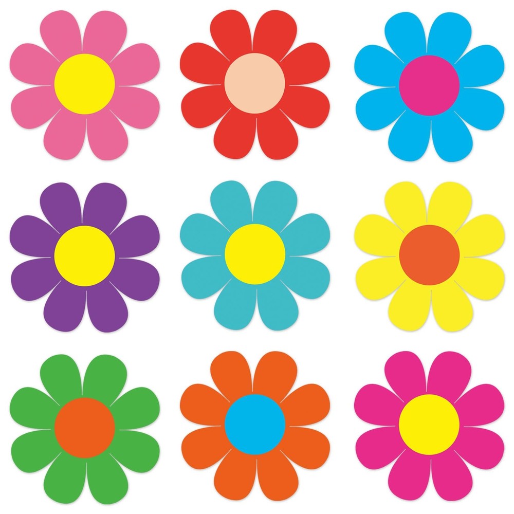 36 PCS 10 Inch Large Spring Flower Paper Cutouts Retro Floral Die Cut Decor
