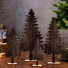 4 Pcs Summer Christmas Table Decorations Wooden Christmas in July Pine Tree R…