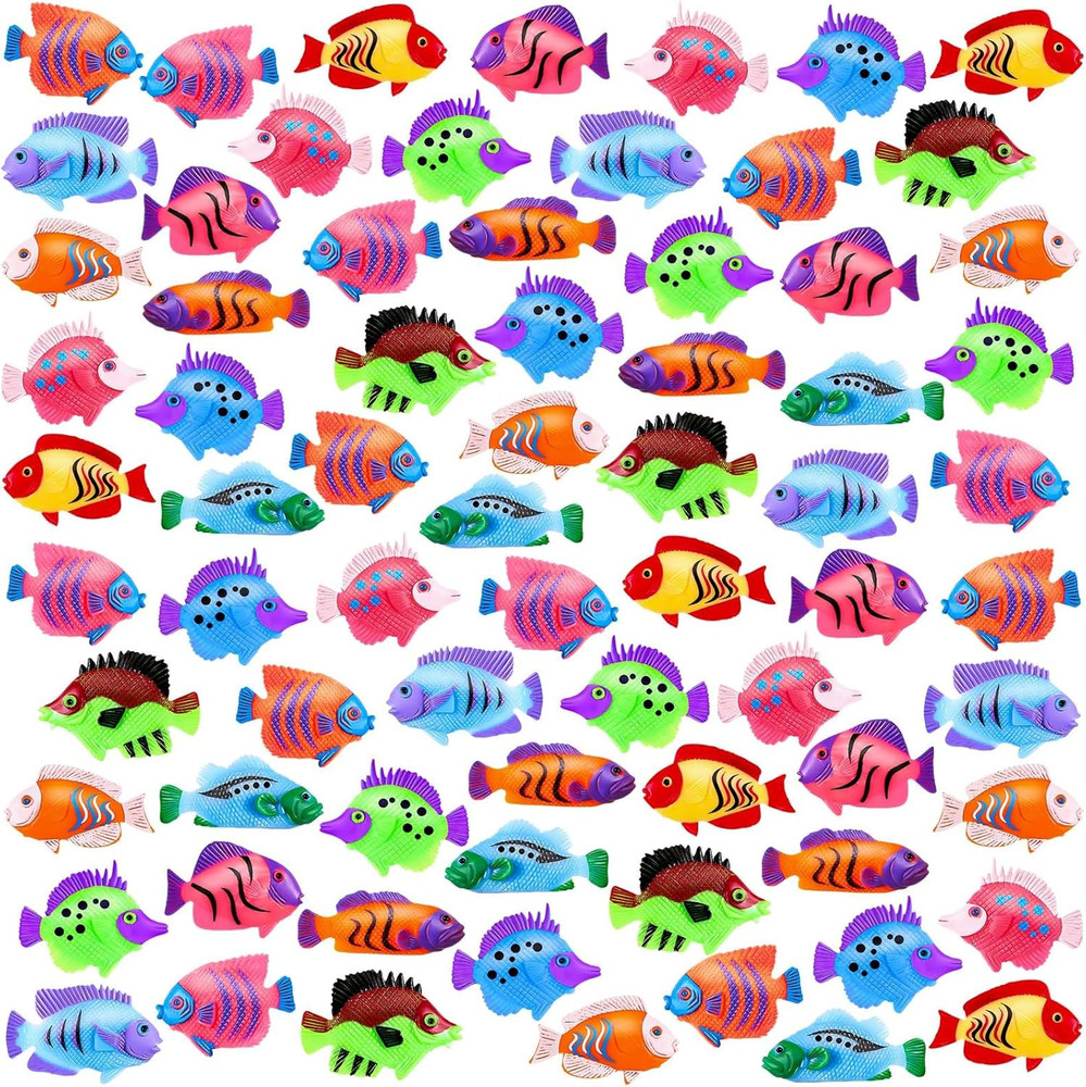 36Pcs Plastic Tropical Mini Fish Toy Set for Children’S Party Supplies and Decor