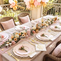 Festive Pink Plastic Plates with Gold Cutlery – 175 Pieces