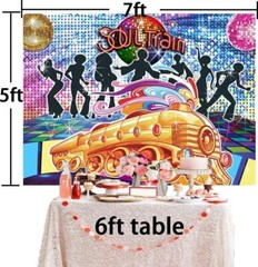 Soul Train Disco Dancing Party Supplies Birthday Decor Backdrop Banner 7x5ft