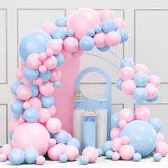 Pink and Blue Balloons Garland Arch Kit, 134Pcs Gender Reveal Balloon Garland Ar