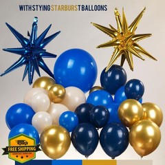 froufing Balloon Garland Arch Kit Blue Gold