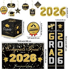 Graduation Decorations 2026 Party Supplies Banner Balloons Tablecloths