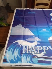 Happy 8th Birthday Banner Backdrop Tapestry Party Supplies 58 X 39 Inches