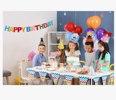 Birthday Decoration Set Multi DIY Hat And Banner Girls And Boys Men Women