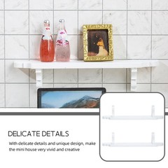 2Pcs Mini House Storage Rack Models White Storage Racks Miniature Furniture