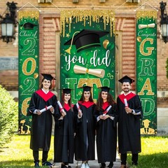 Green and Gold Graduation Decorations Class of 2026 Congrats Grad Banner and …