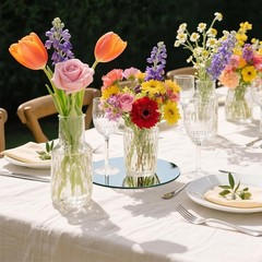 10 PCS 10×10 Inch Round Mirror Centerpieces Acrylic Circle Tray Candle Plate