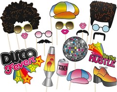 20 PCS Disco Photo Booth Props-70S Photobooth Props 1970S Groovy Throwback Photo