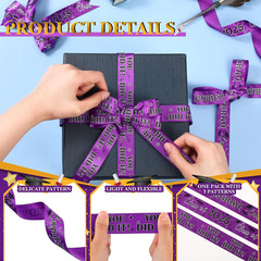 3 Roll Class of 2026 Graduation Ribbon Graduation Party Favors Decor 1 Inch Cong