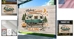 Polyester Retro Trailer Banner 71×43 – Perfect for Family Events & Parties