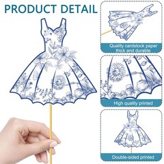 Something Blue Bridal Shower Centerpiece Stick Wedding Table Decor 16 PCS