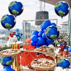 KatchOn 22in Earth Balloons Set 6PCS 4D Globe Planet Party Classroom Decor