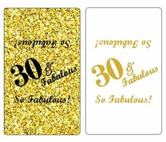 30 & Fabulous Miniatures Candy Bar Wrapper, (Set of 60) Mini Candy Bar Stickers