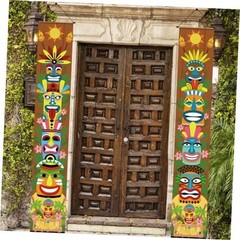 Luau Party Decorations – Hawaiian Porch Banner Backdrop Yard Multicolor yellow