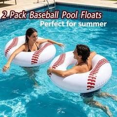 2Pcs Large Inflatable Pool Float for Adults Baseball Soccer Sports Swim Rings…