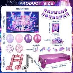Kpop Theme Birthday Party Decorations Set with Banner, Backdrop, Balloons, Ta…