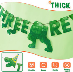Watercolor Dinosaur Three Rex Banner – Dinosaur 3Rd Birthday Party Decorations f