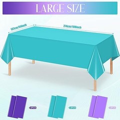6 Pack Mermaid Tablecloth Princess Tablecloths, Disposable 6pcs Blue Purple