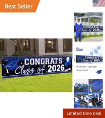 2026 Graduation Yard Sign Large Congrats Grad Banner Blue Class of 2026 Banne…
