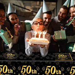 41Pcs 50th Birthday Party Decorations for Men Women, Black Gold Happy 50th Birth