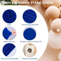 Babenest 7.2FT Royal Blue Round Backdrop Cover, Two-Sided Spandex Circle Balloon