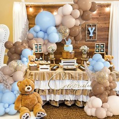 Boho Balloon Garland Arch Kit 142PCS Brown Blue Baby Shower Decorations