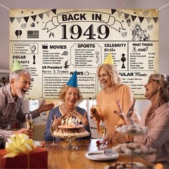 76th Birthday Party Decorations, Vintage Back in 1949 Banner 76th Birthday