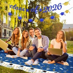 Navy-Blue White-Gold Navy-blue-white-gold Graduation Class of 2025