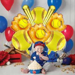 8pcs Softball Party Decorations – 18inch Baseball Balloons – Softball Foil Ballo
