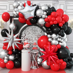 Disco Balloon Arch, 125 PCS 80S Balloon Arch Kit Mit Hot Pink and Purple Teal Or