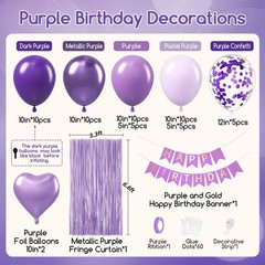 Purple Decorations for with Metallic Dark Pastel Purple Confetti Foil Balloon…