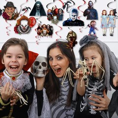 Horror Party Decorations Hanging Swirls, Horror Movie Character Swirls Stream…