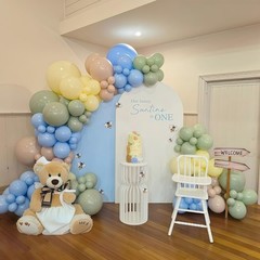 Blue and Green Balloons Sage Green Dusty Blue Yellow White Sand Balloons
