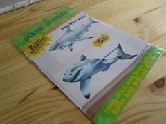 Great White SHARKS Scene Setter kids party wall BACKDROP fish ocean jaws