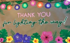 Handpainted Teacher Appreciation Banner Thai Hawaiian Inspired Tropical Floral