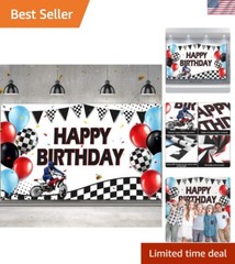 Lightweight Dirt Bike Party Backdrop – 72.8×43.3 Inch Celebration Essential