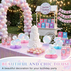 10 Pcs Iridescent Bubble Centerpieces under the Sea Party Decorations Mermaid Bi