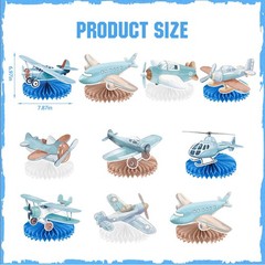 10Pcs Airplane Party Decorations Airplane Honeycomb Centerpieces Table Decora…