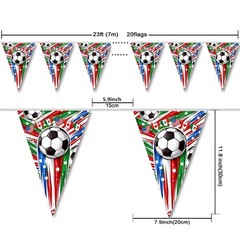 2026 North America Soccer Banner, 23ft Football Themed String Flags, 20PCS So…