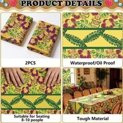 Compatible with Tropical Tablecloth 2 Pack Hawaiian Luau Party Decorations